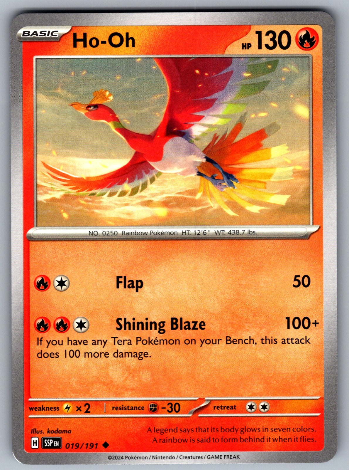 Ho-Oh Uncommon SV08: Surging Sparks 019/191 NM 2024