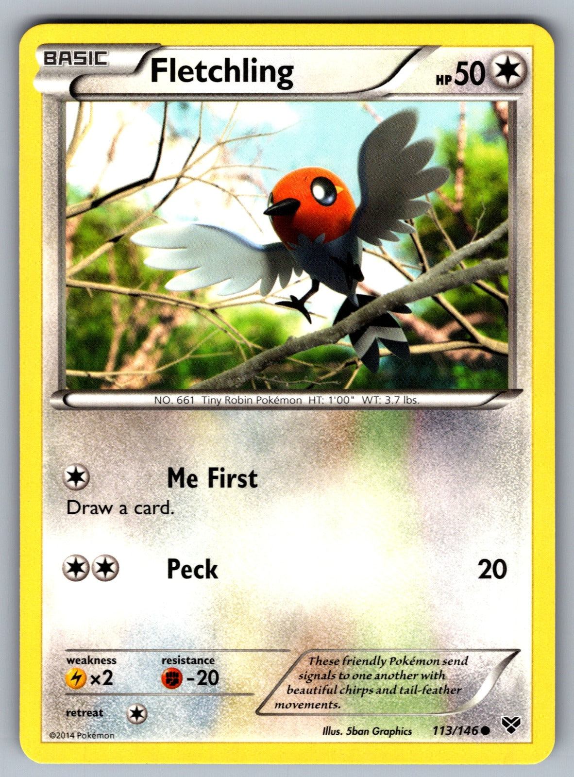 Fletchling Common XY Base Set 113/146 LP 2014