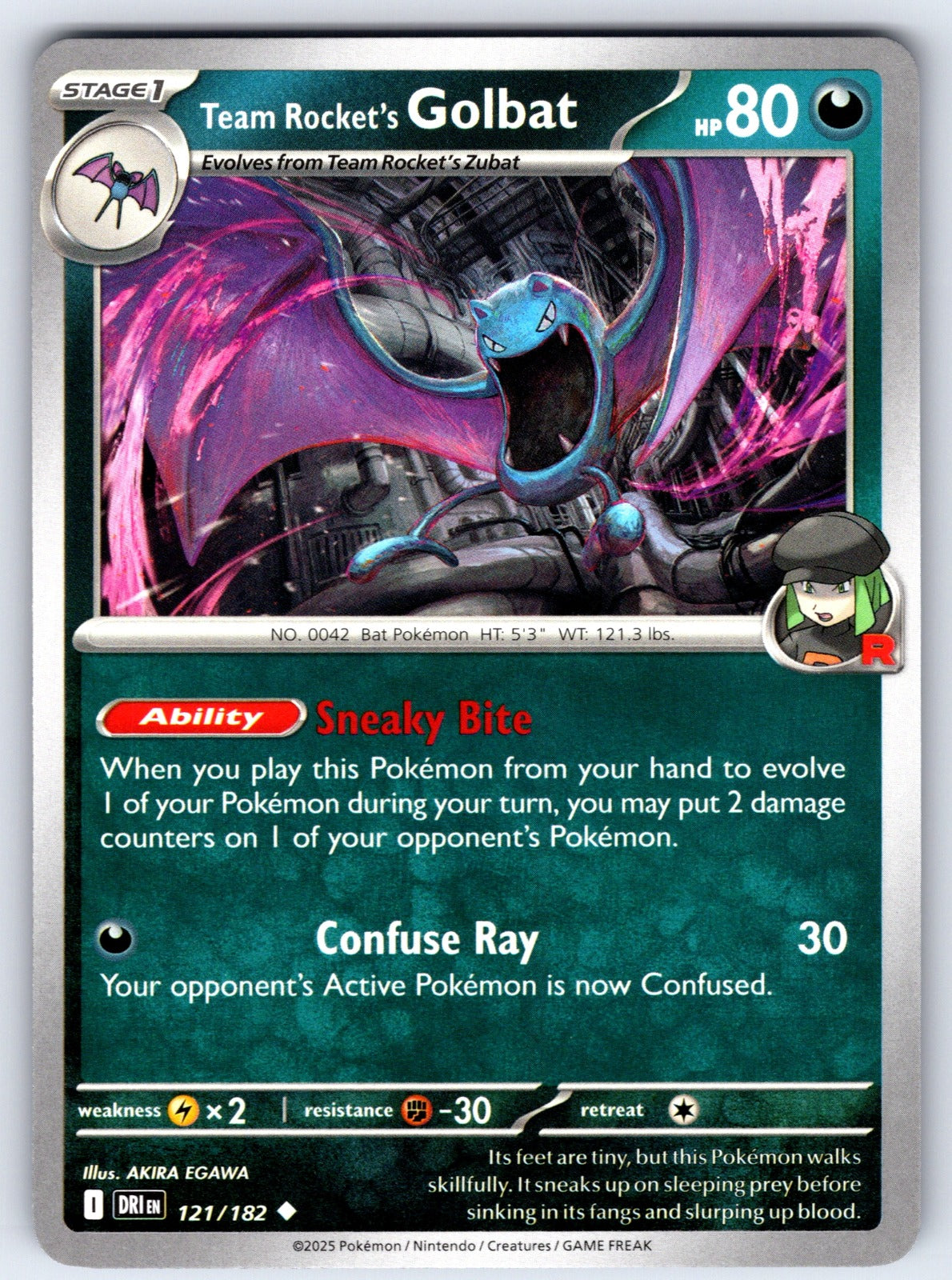 Team Rocket's Golbat Uncommon SV10: Destined Rivals 121/182 NM 2025