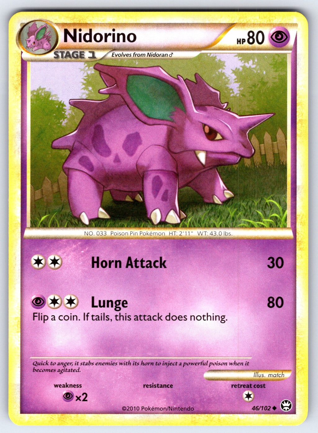 Nidorino Uncommon Triumphant 46/102 LP 2010
