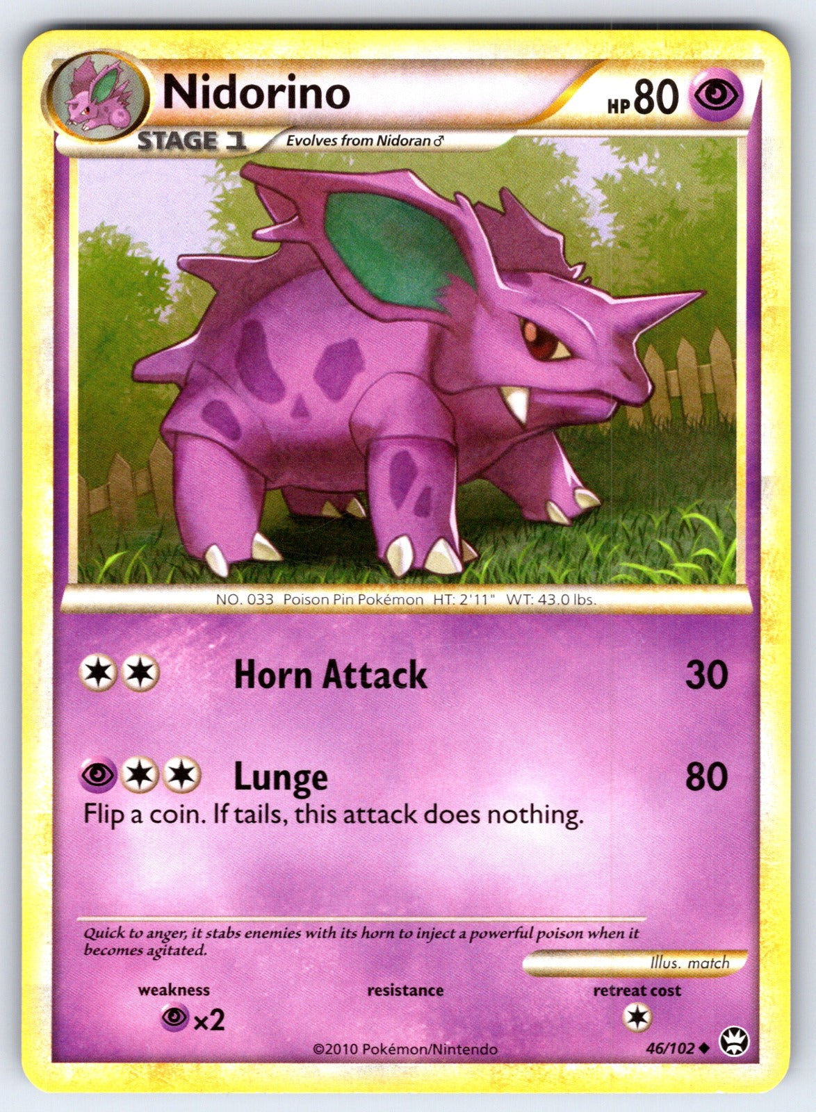 Nidorino Uncommon Triumphant 46/102 LP 2010