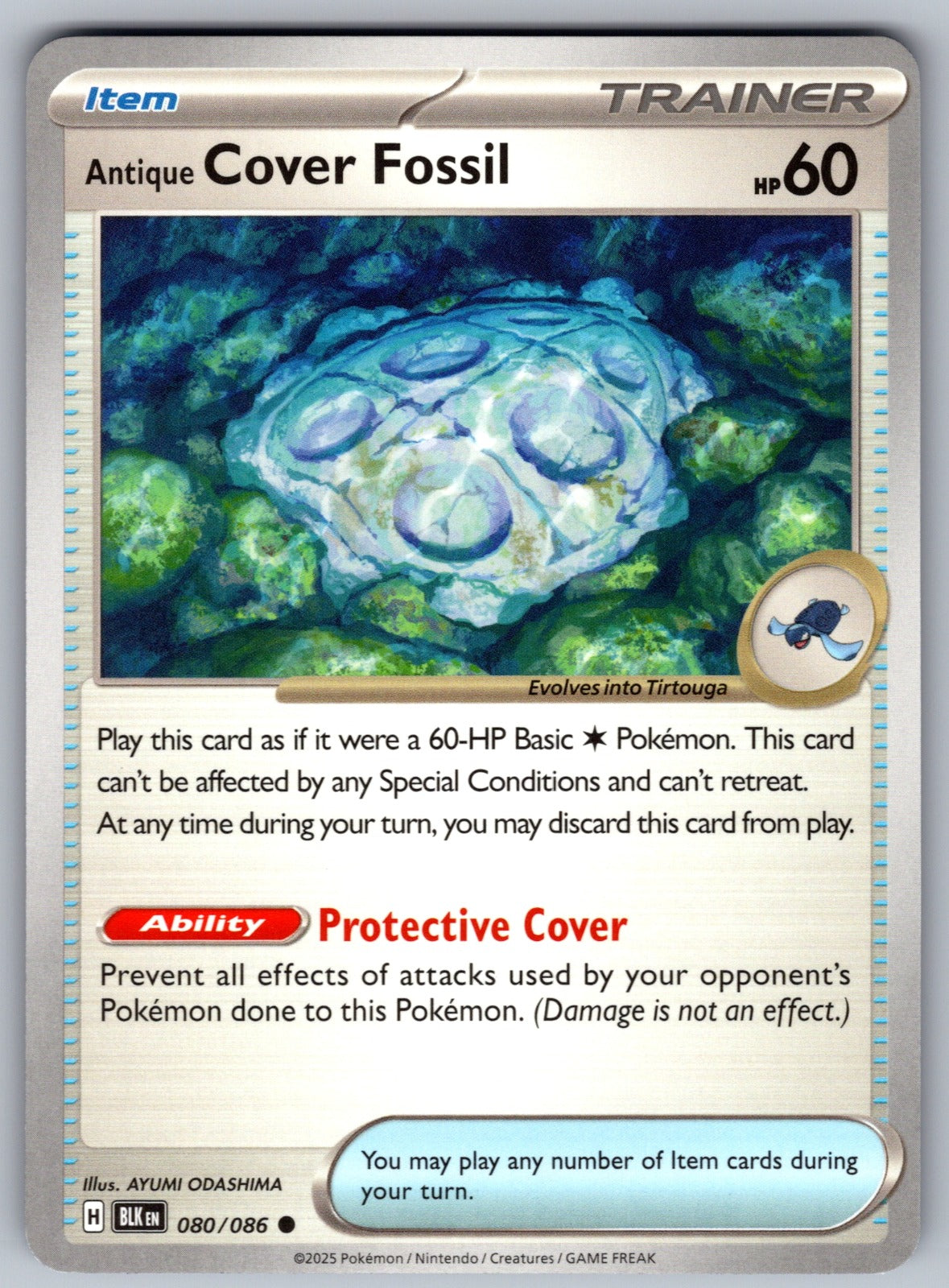 Antique Cover Fossil Common SV: Black Bolt 080/086 NM 2025