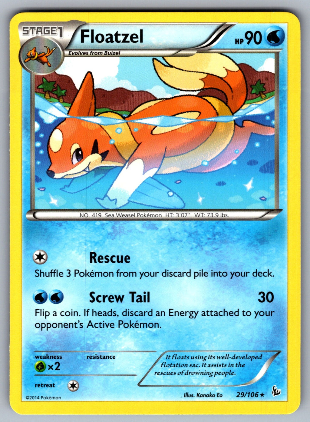 Floatzel Rare XY - Flashfire 29/106 LP 2014