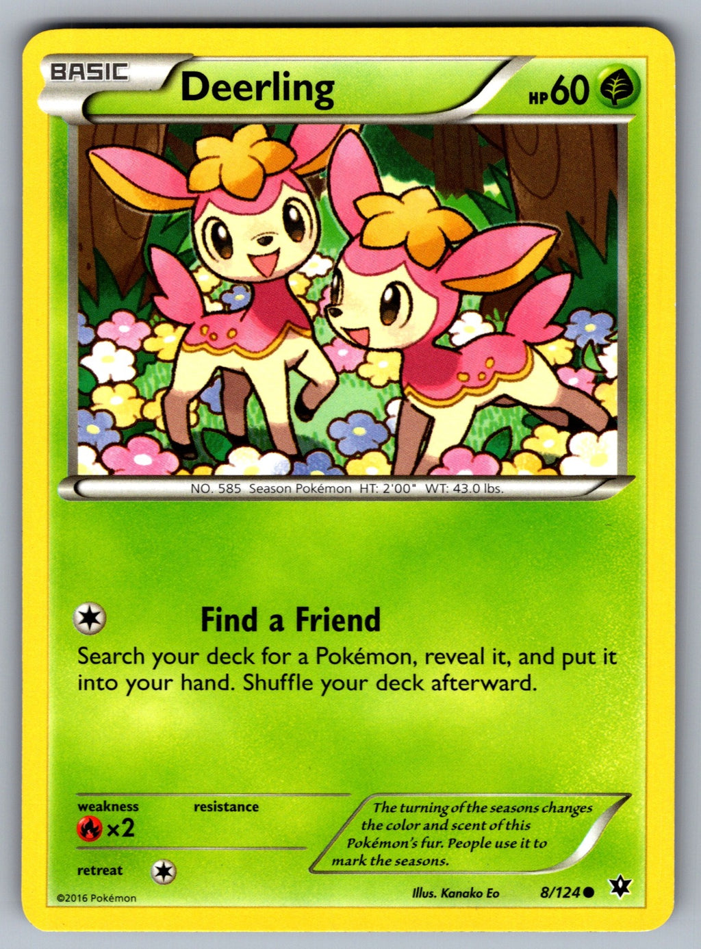 Deerling Common XY - Fates Collide 8/124 LP 2016