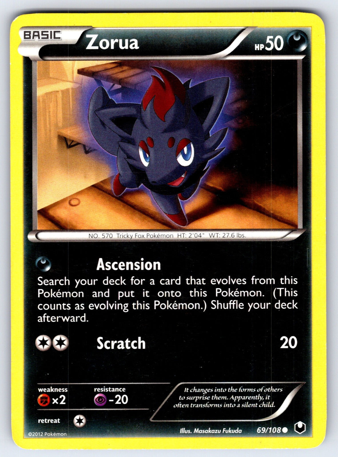 Zorua (69) Common Dark Explorers 69/108 LP 2012