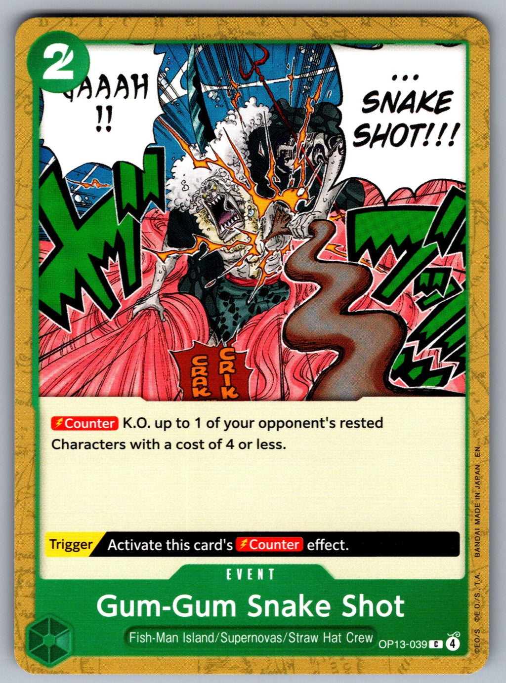 Gum-Gum Snake Shot C Carrying On His Will OP13-039 NM 2025