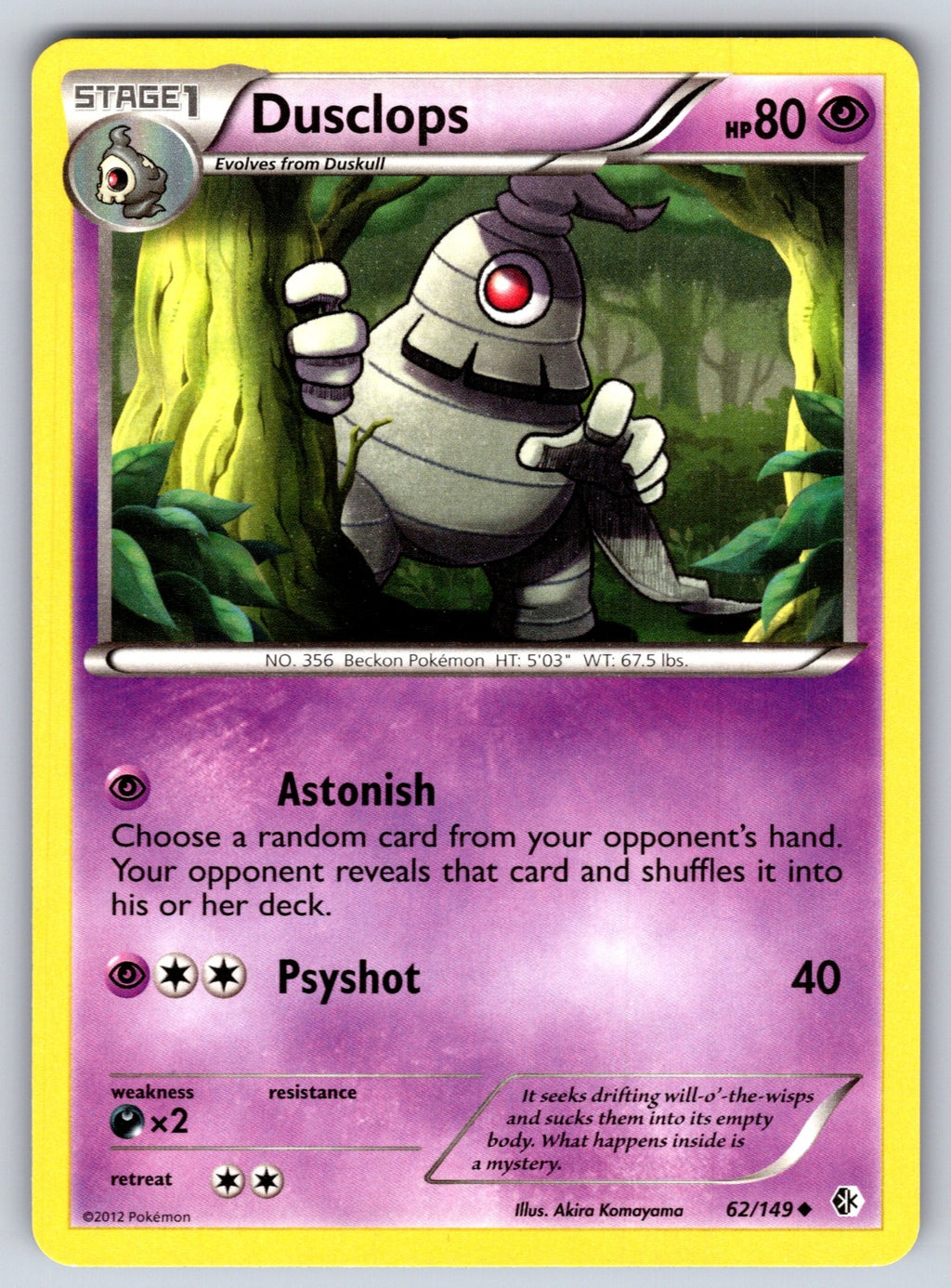 Dusclops Uncommon Boundaries Crossed 62/149 LP 2012