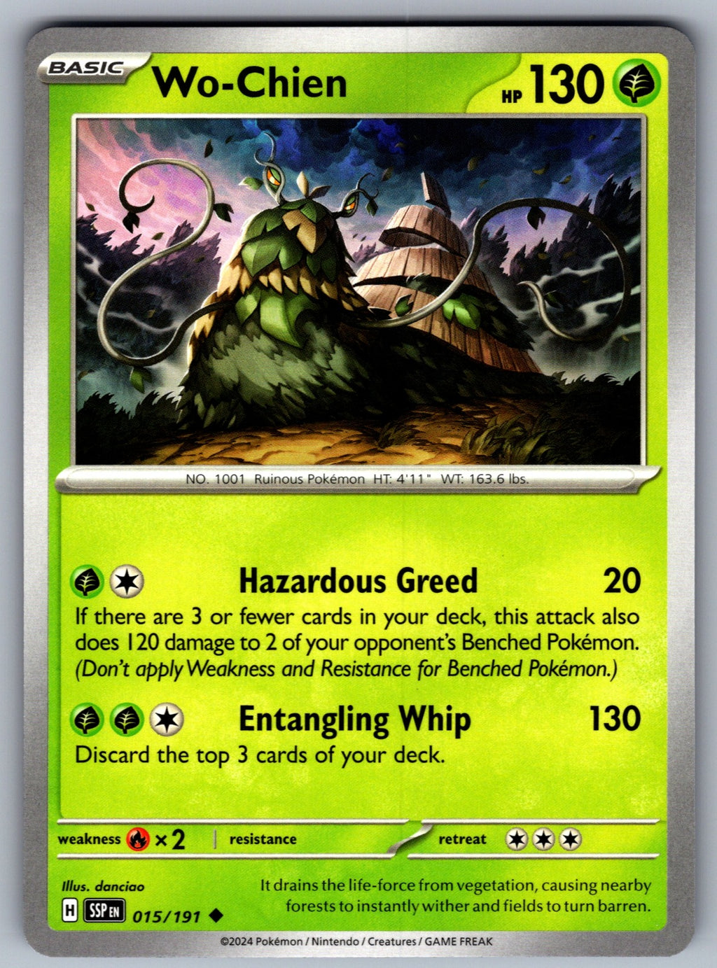 Wo-Chien Uncommon SV08: Surging Sparks 015/191 NM 2024