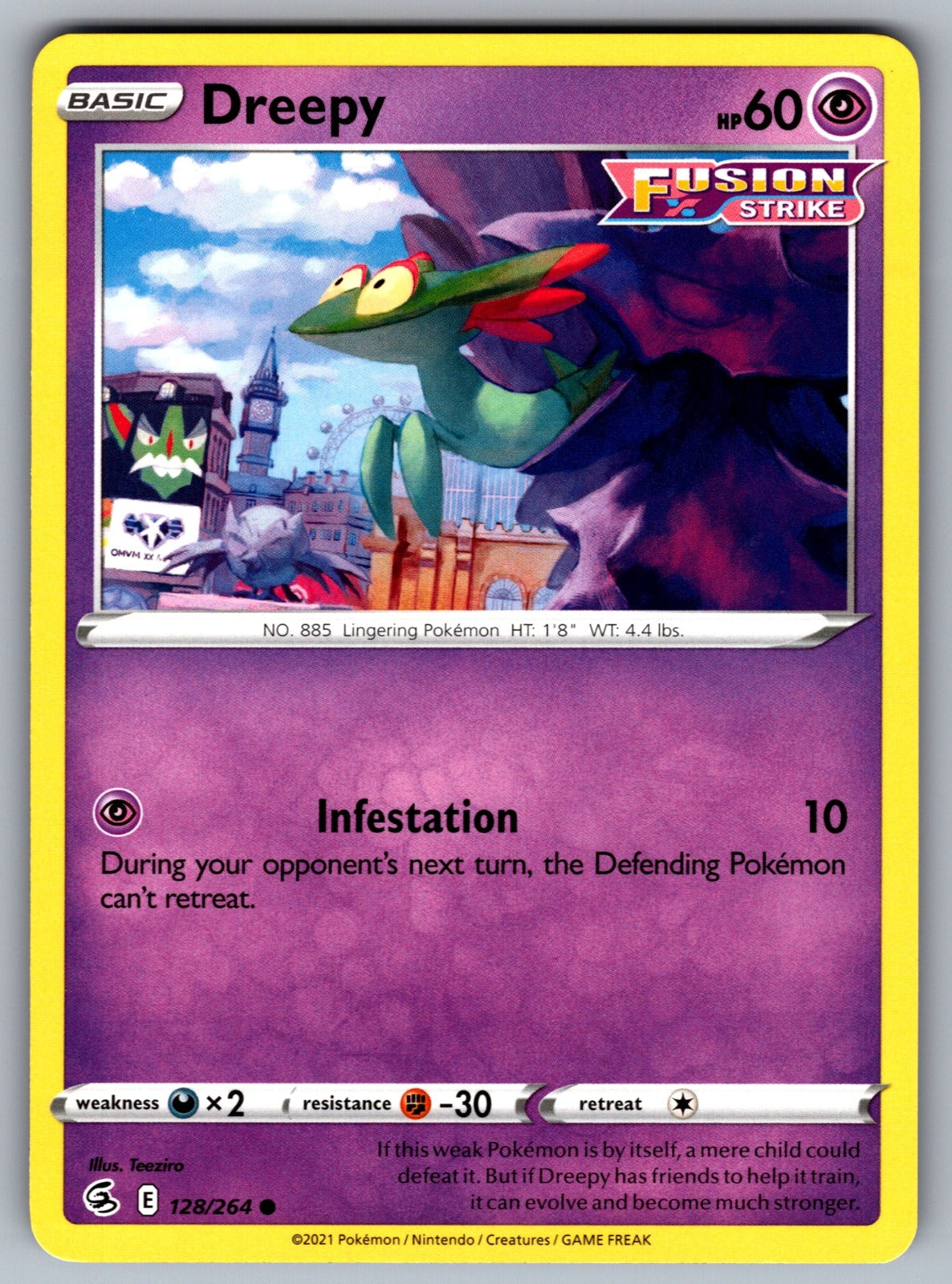 Dreepy Common SWSH08: Fusion Strike 128/264 NM 2021