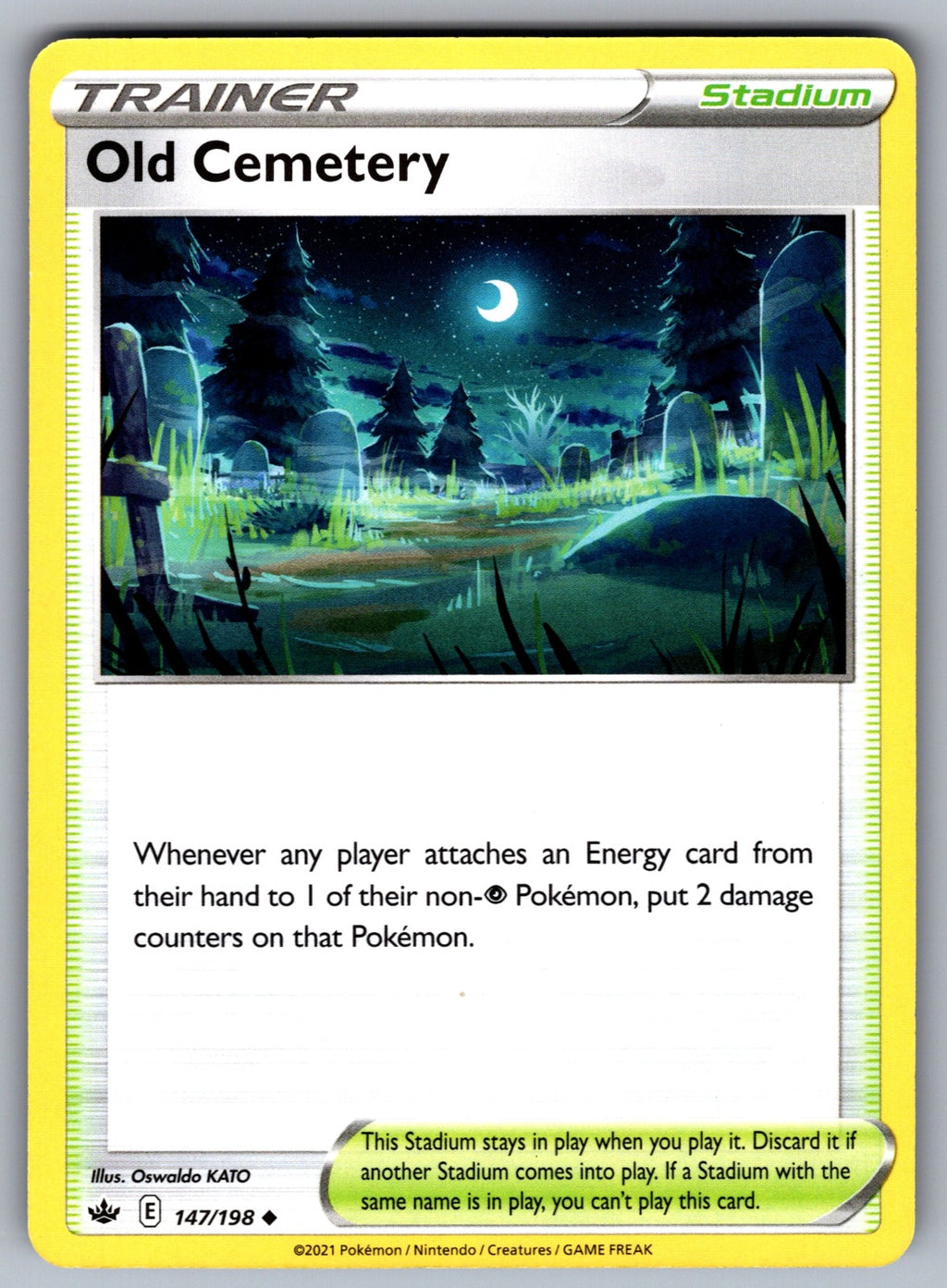 Old Cemetery Uncommon SWSH06: Chilling Reign 147/198 NM 2021