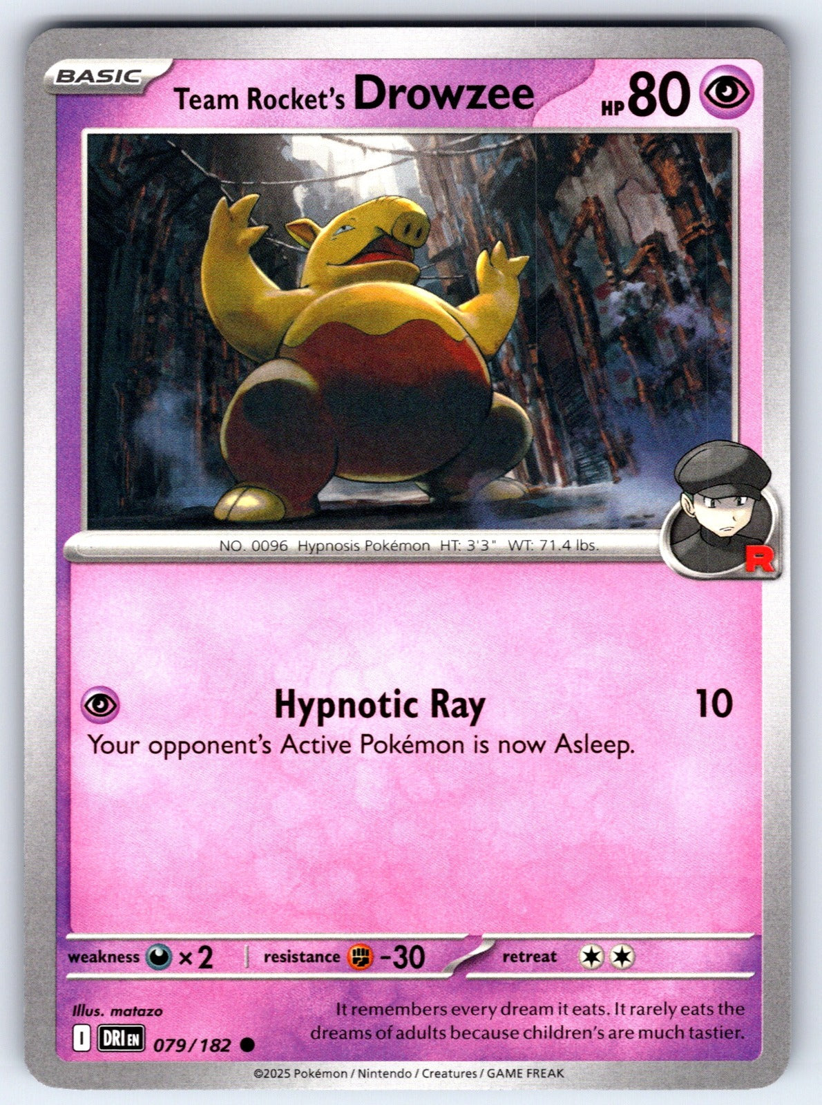 Team Rocket's Drowzee Common SV10: Destined Rivals 079/182 NM 2025