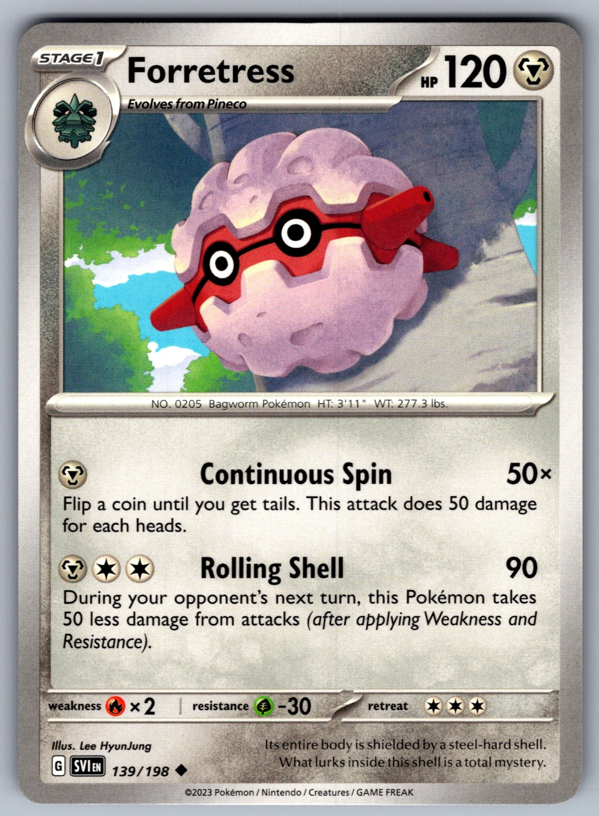 Forretress Uncommon SV01: Scarlet & Violet Base Set 139/198 NM 2023