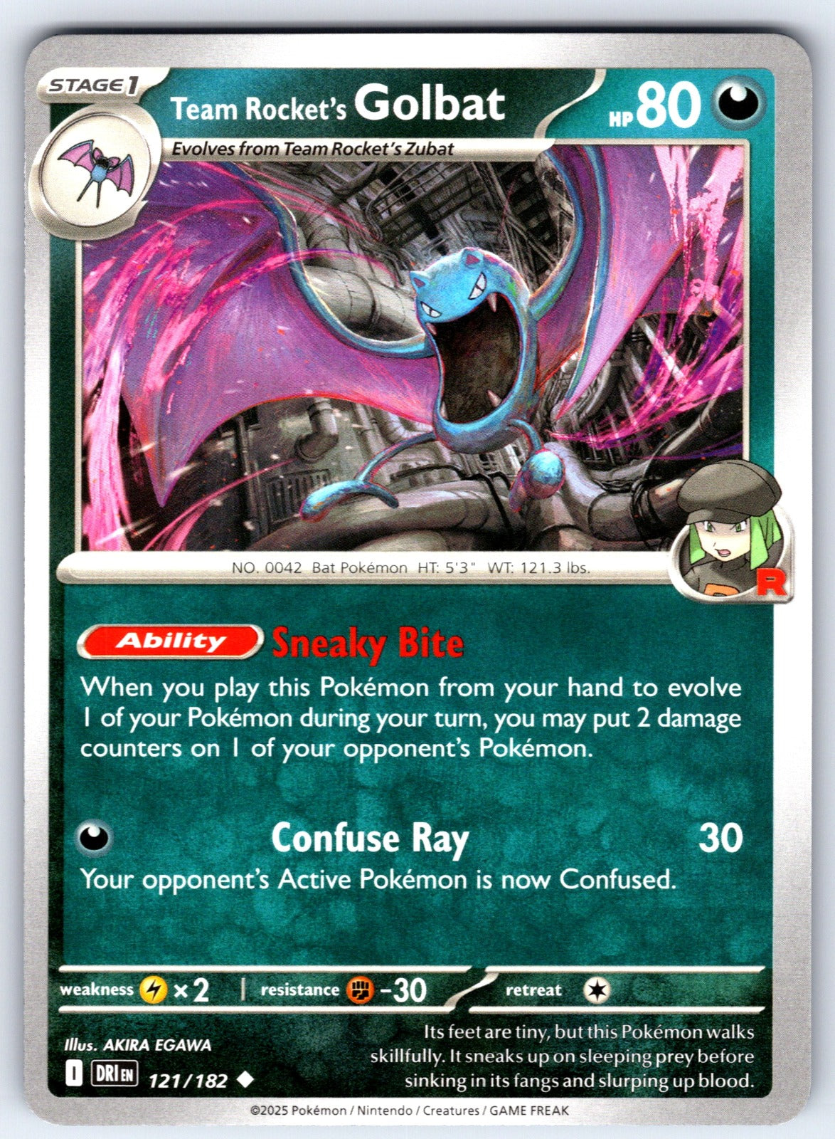 Team Rocket's Golbat Uncommon SV10: Destined Rivals 121/182 NM 2025