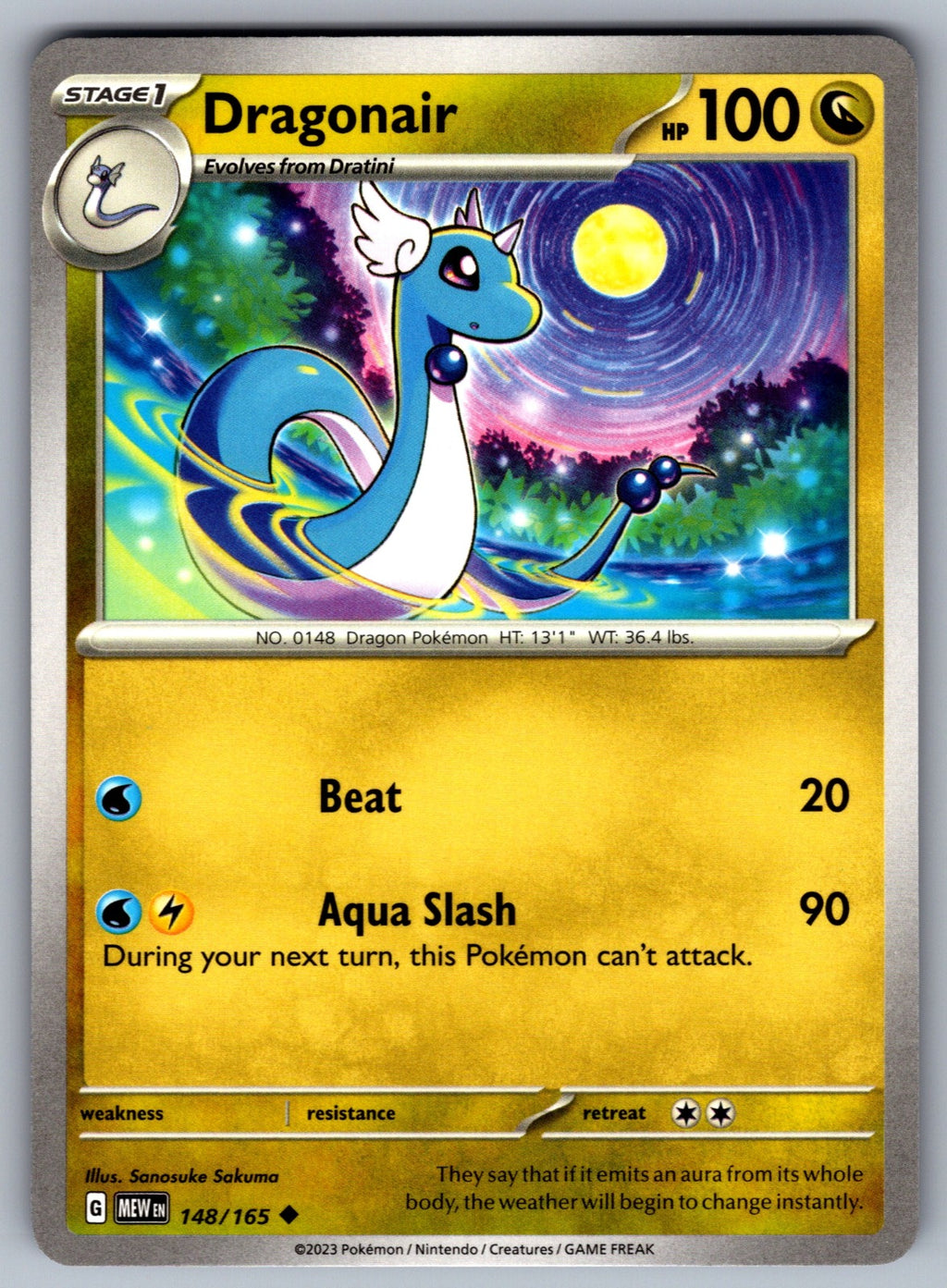 Dragonair Uncommon SV: Scarlet & Violet 151 148/165 NM 2023
