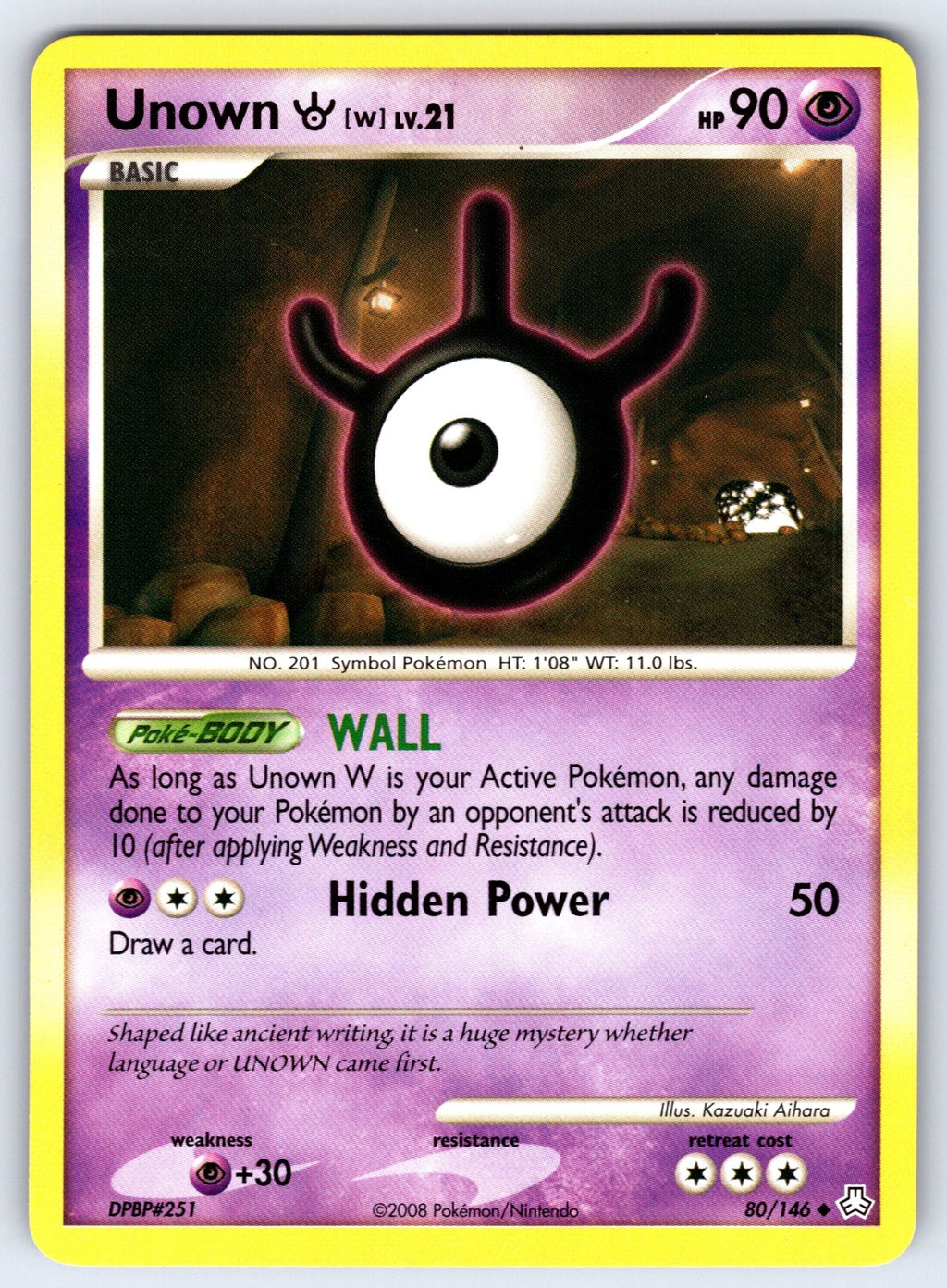 Unown (W) Uncommon Legends Awakened 80/146 LP 2008
