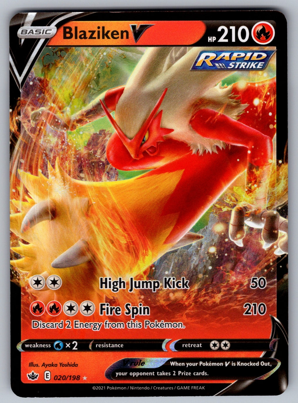 Blaziken V Holo Ultra Rare SWSH06: Chilling Reign 020/198 NM 2021