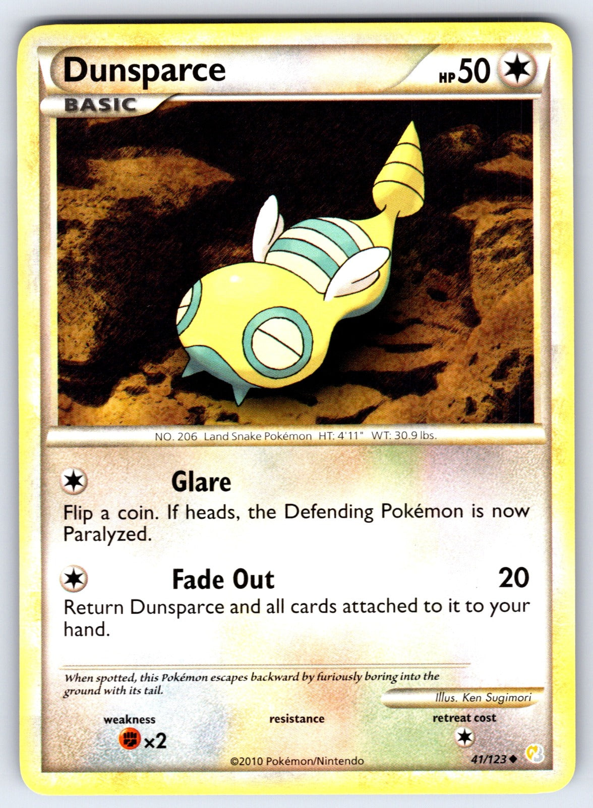 Dunsparce Uncommon HeartGold SoulSilver 41/123 LP 2010