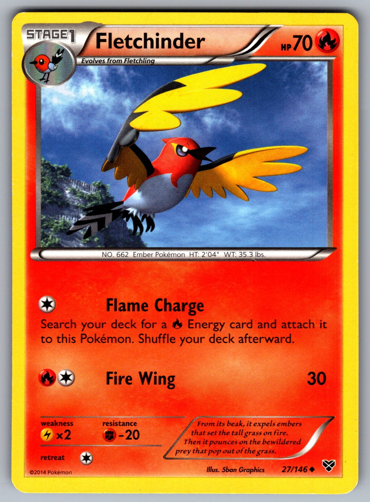 Fletchinder Uncommon XY Base Set 27/146 LP 2014