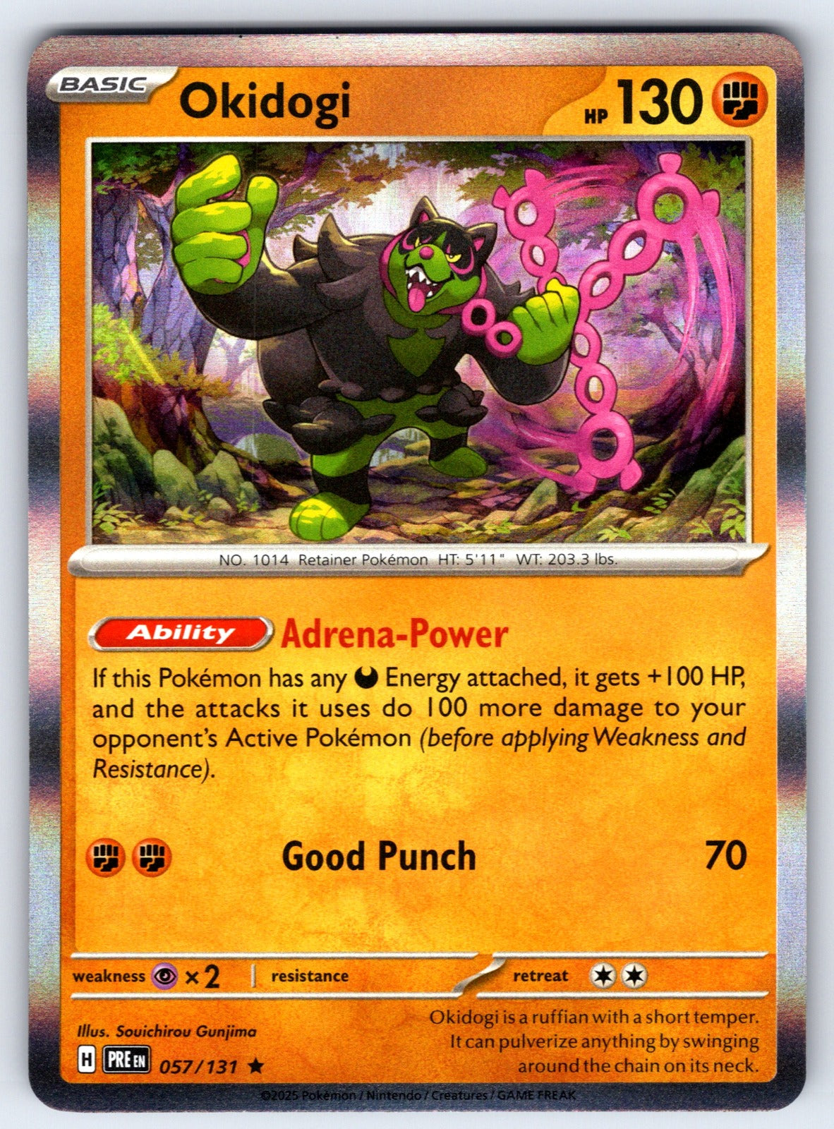 Okidogi Holo Rare SV: Prismatic Evolutions 057/131 NM 2025