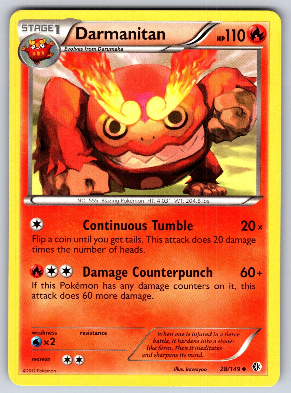 Darmanitan Uncommon Boundaries Crossed 28/149 LP 2012