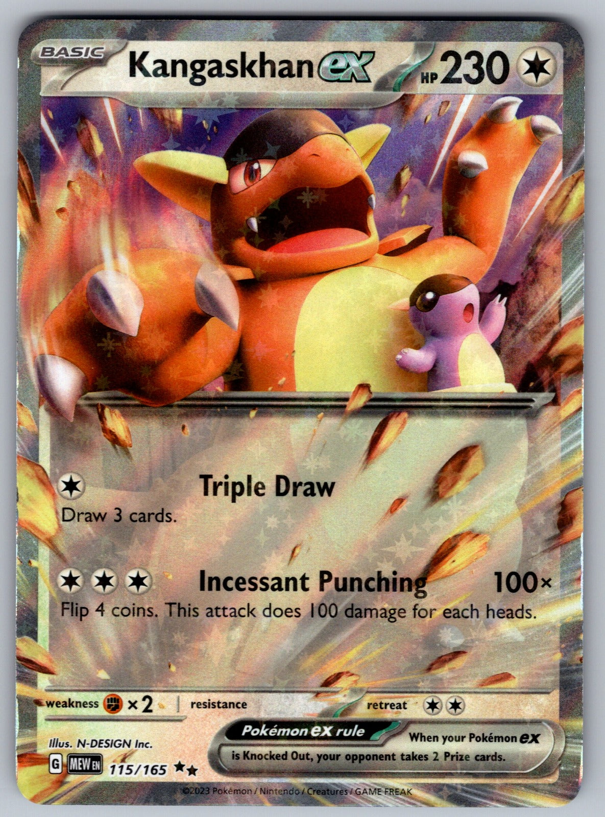 Kangaskhan ex Holo Double Rare SV: Scarlet & Violet 151 115/165 NM 2023