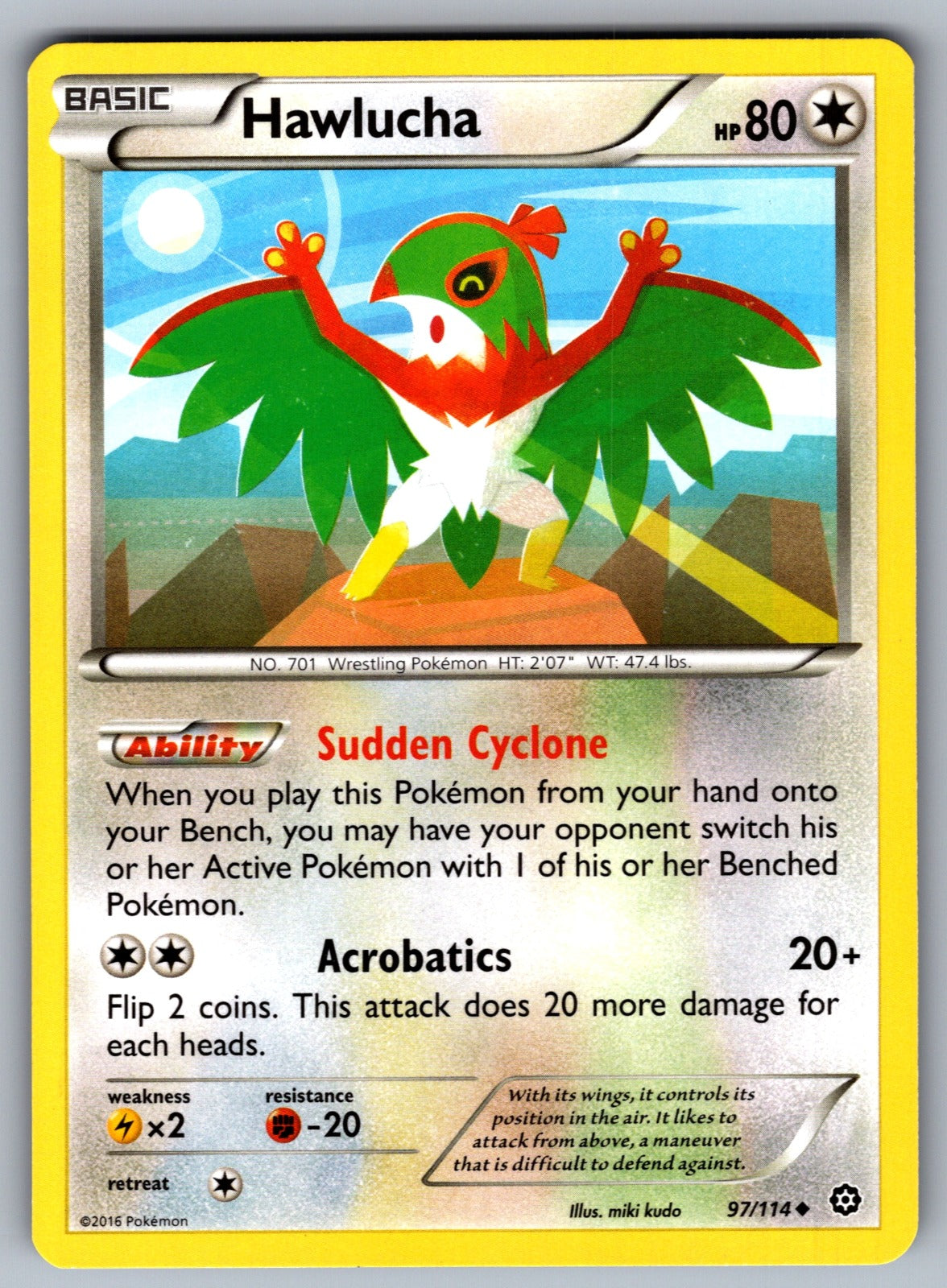 Hawlucha Uncommon XY - Steam Siege 97/114 LP 2016