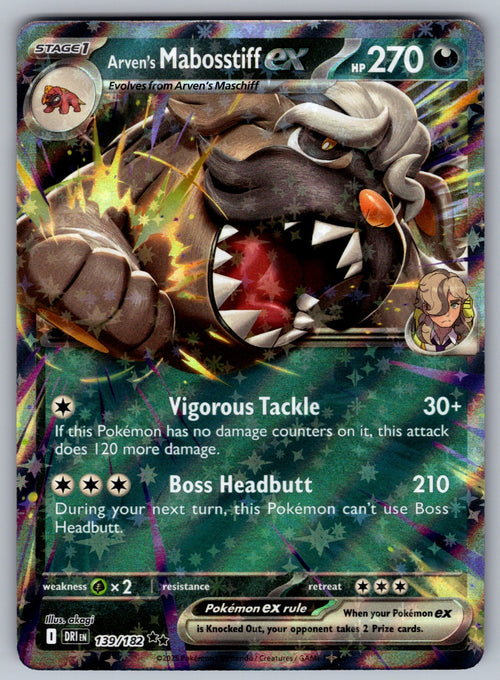Arven's Mabosstiff ex Holo Double Rare Prize Pack Series Cards 139/182 NM 2022