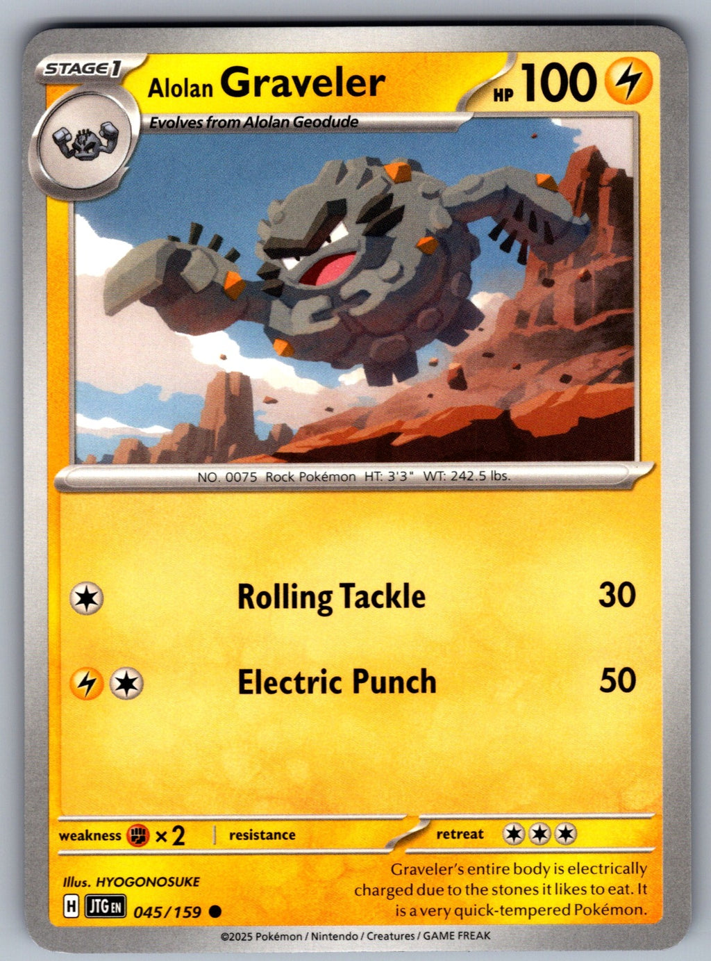 Alolan Graveler Common SV09: Journey Together 045/159 NM 2025