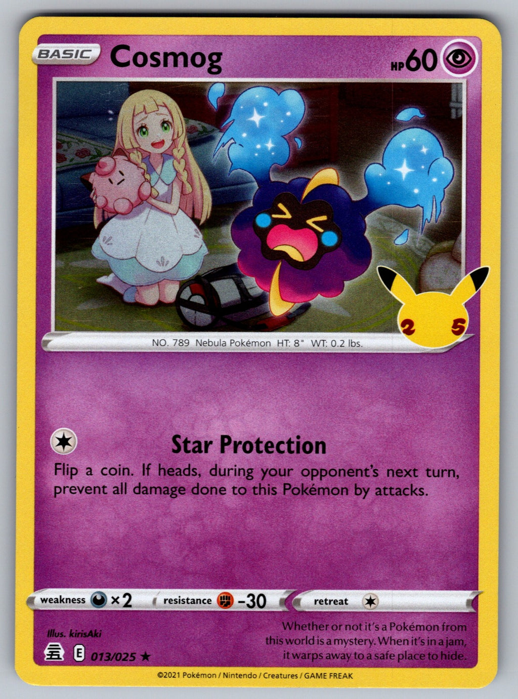 Cosmog Holo Rare Celebrations 013/025 NM 2021