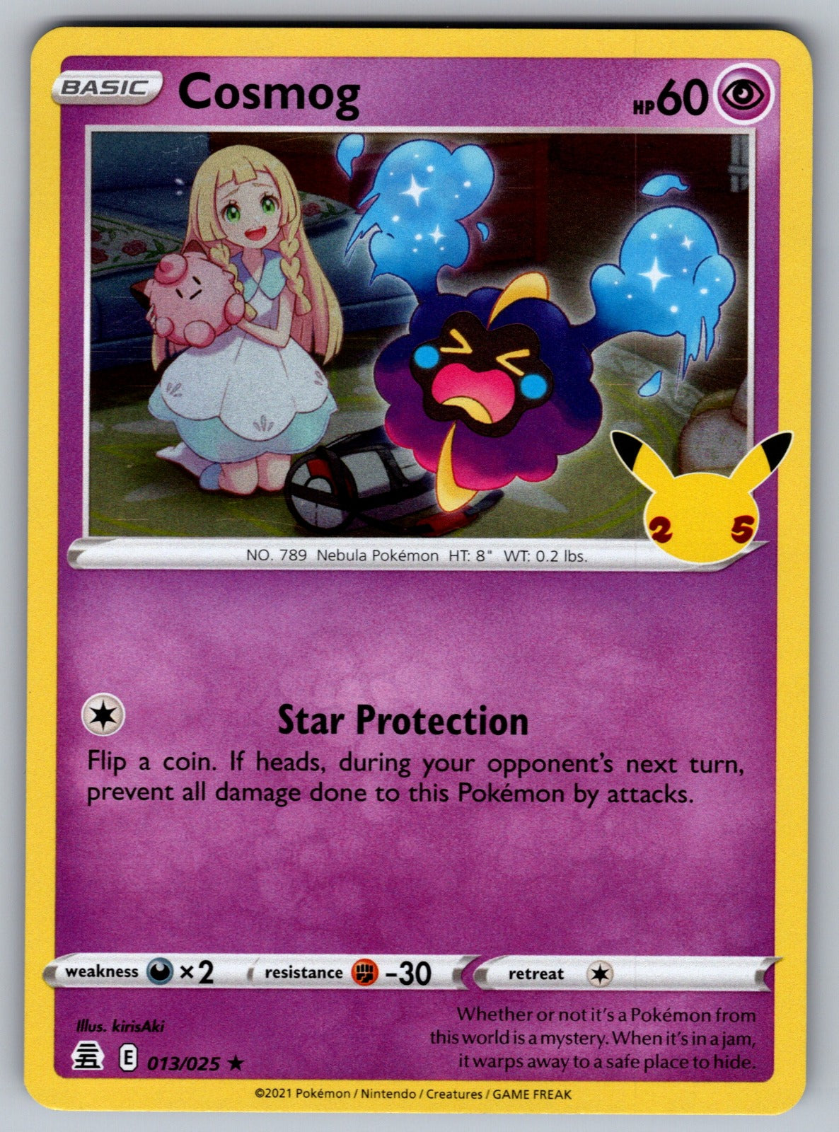 Cosmog Holo Rare Celebrations 013/025 NM 2021