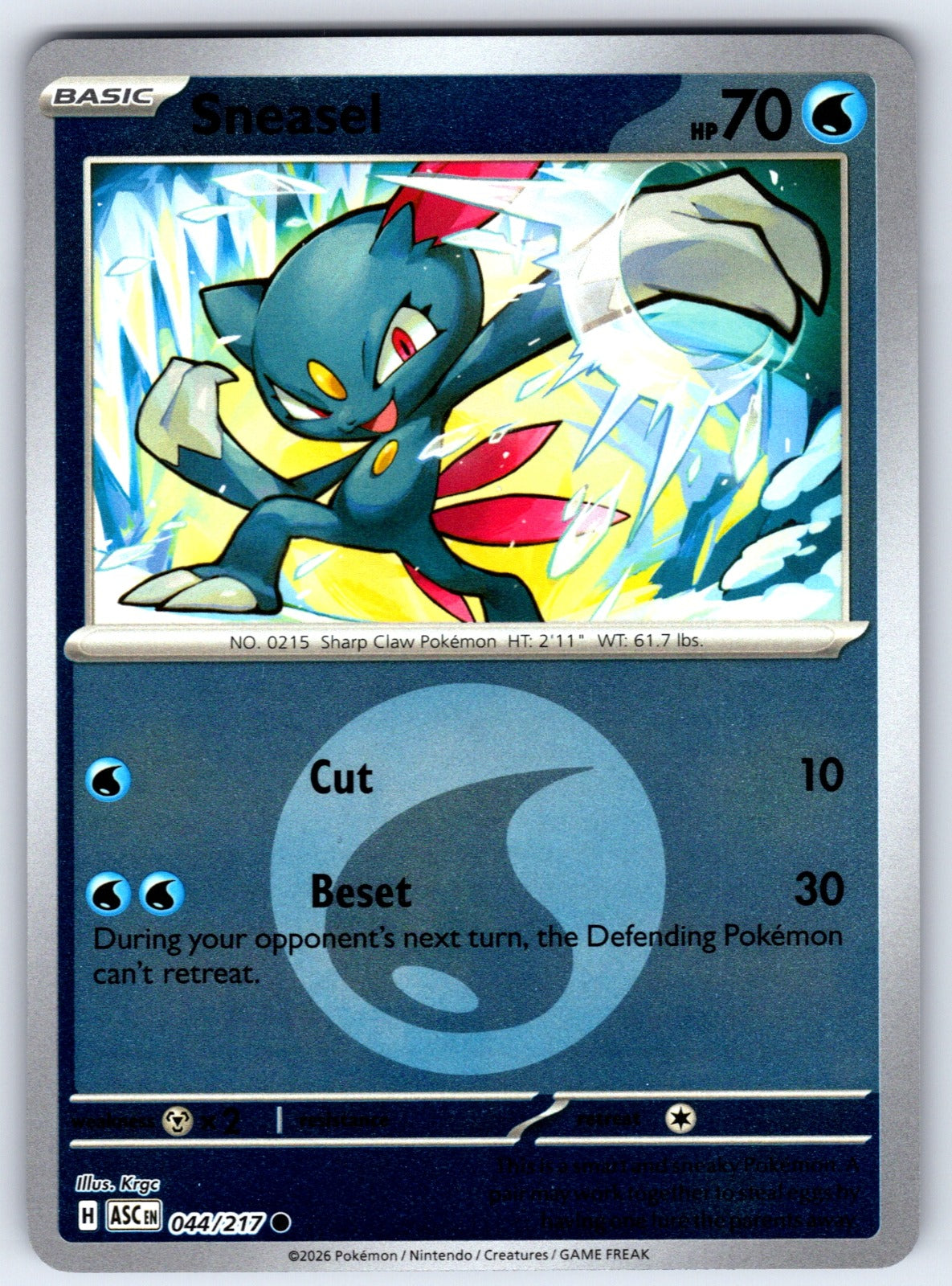 Sneasel (Energy Symbol Pattern) Reverse Holo Common ME: Ascended Heroes 044/217 