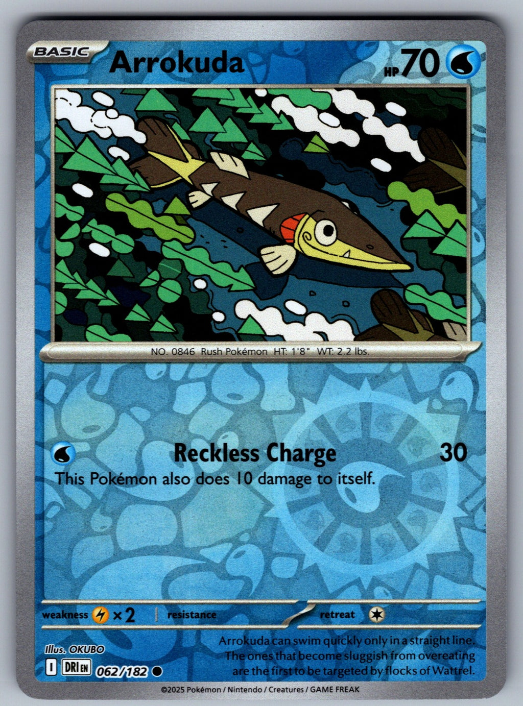 Arrokuda Reverse Holo Common SV10: Destined Rivals 062/182 NM 2025