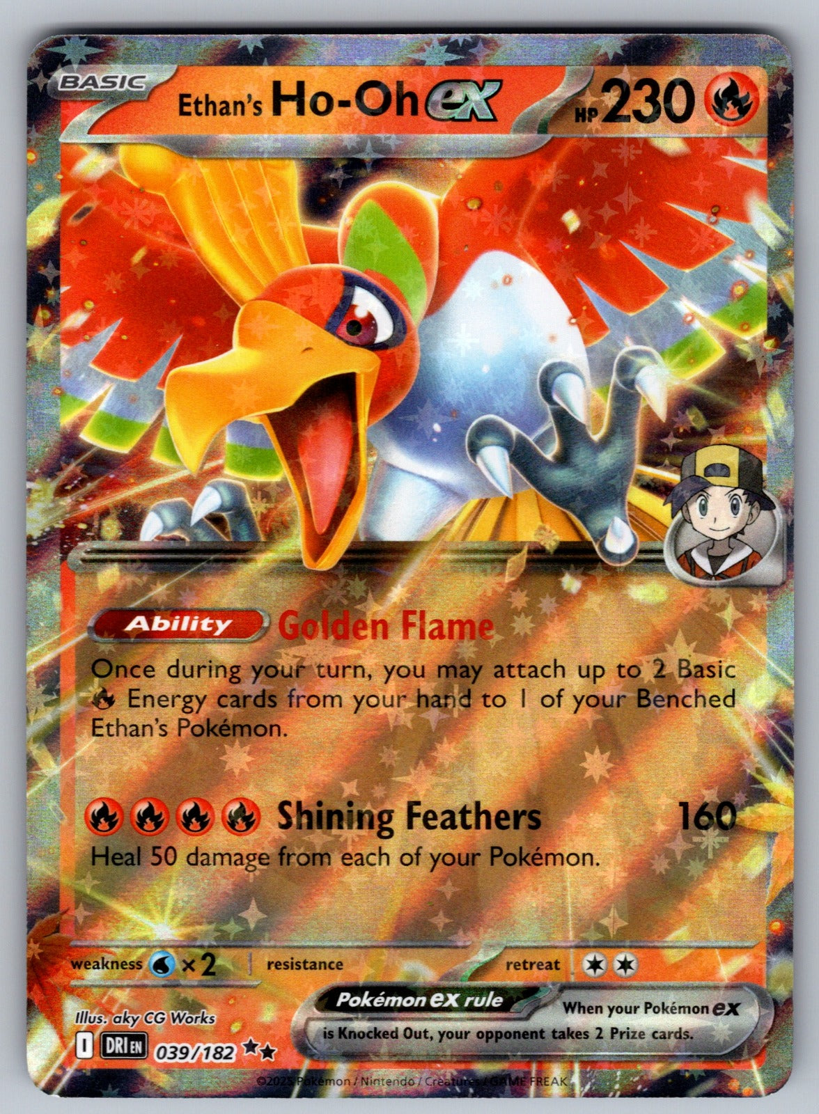 Ethan's Ho-Oh ex Holo Double Rare SV10: Destined Rivals 039/182 NM 2025