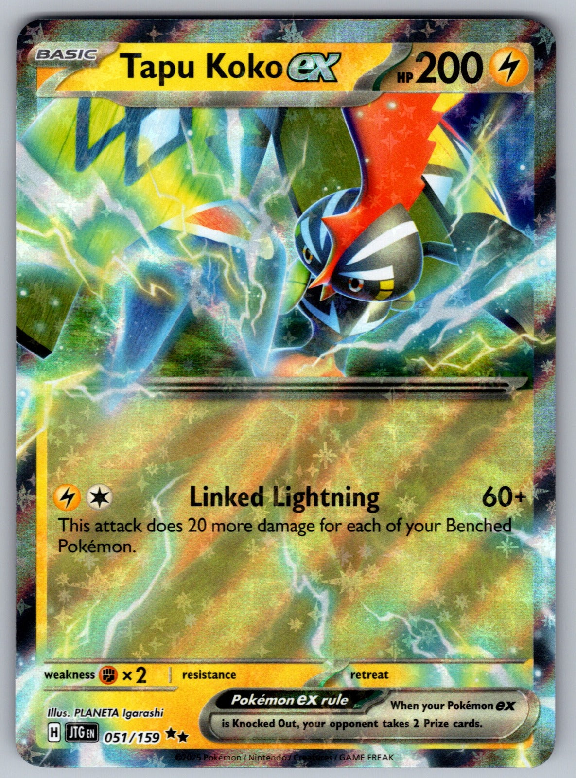 Tapu Koko ex Holo Double Rare SV09: Journey Together 051/159 NM 2025