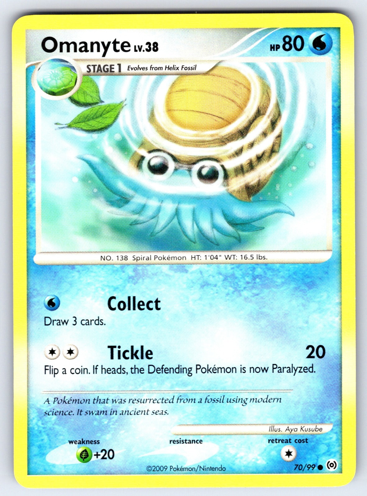 Omanyte Common Arceus 70/99 LP 2009