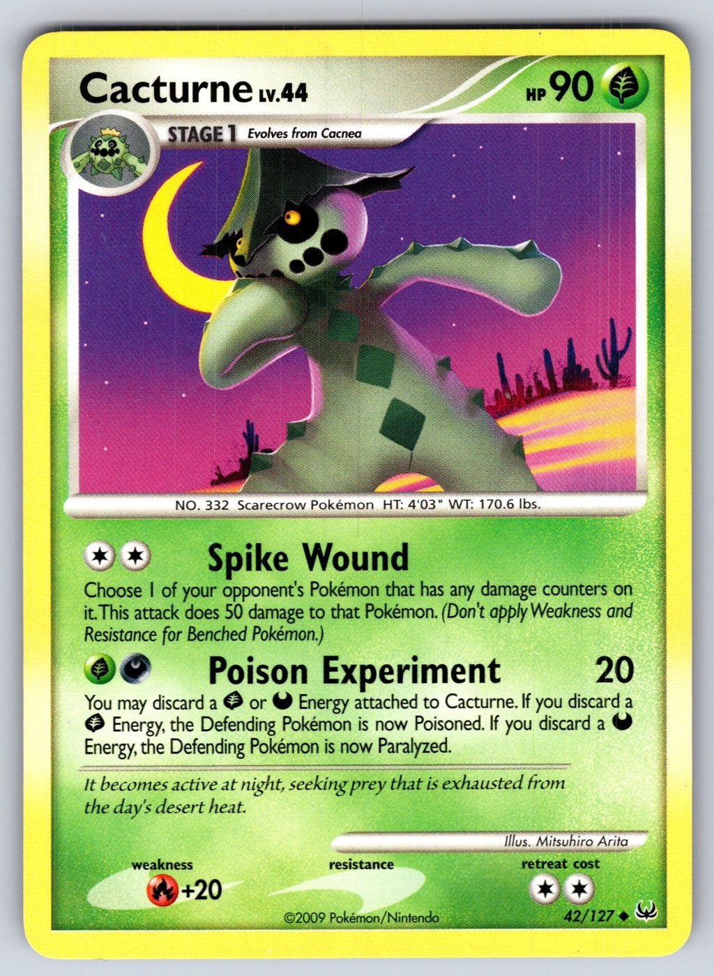 Cacturne Uncommon Platinum 42/127 LP 2009