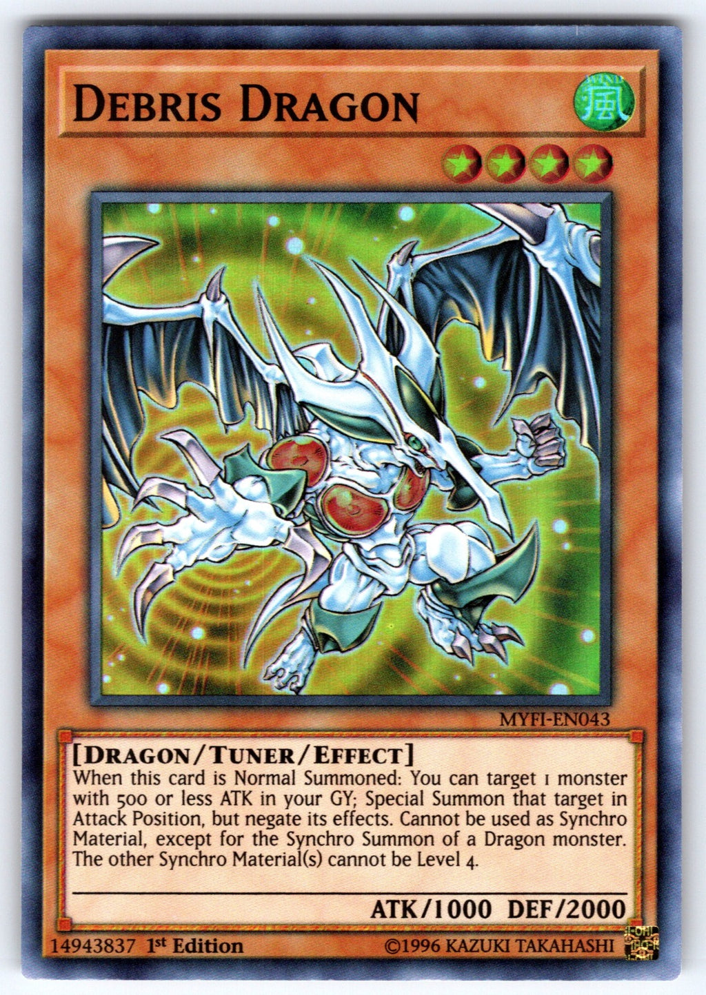 Debris Dragon 1st Edition Super Rare Mystic Fighters MYFI-EN043 NM 2019