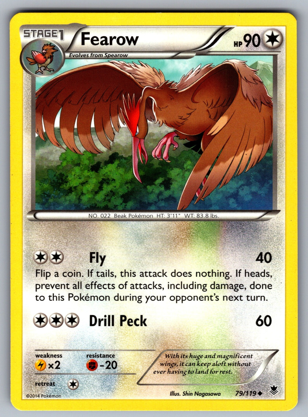 Fearow Uncommon XY - Phantom Forces 79/119 LP 2014