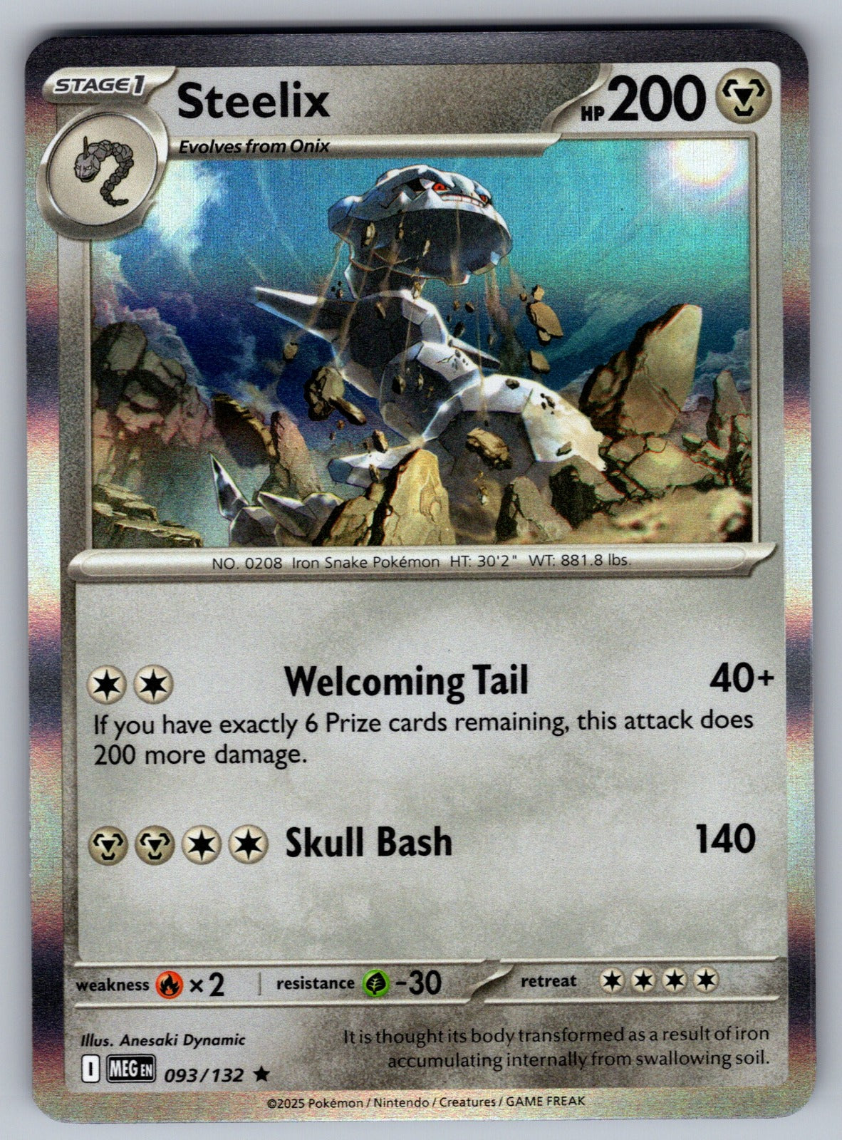 Steelix Holo Rare ME01: Mega Evolution 093/132 NM 2025