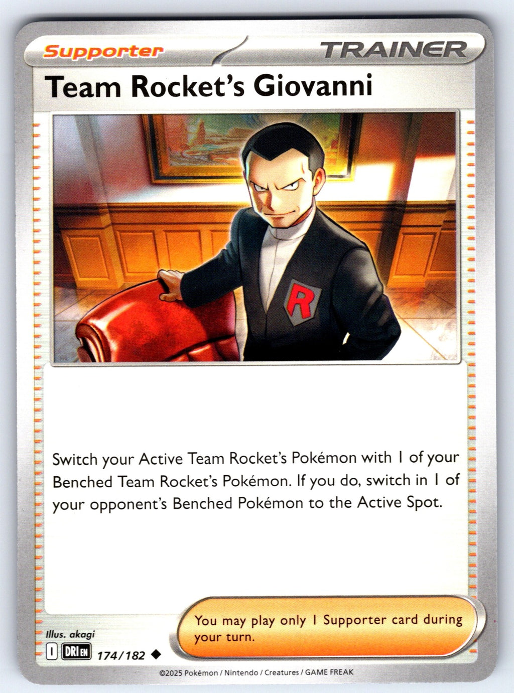 Team Rocket's Giovanni Uncommon SV10: Destined Rivals 174/182 NM 2025