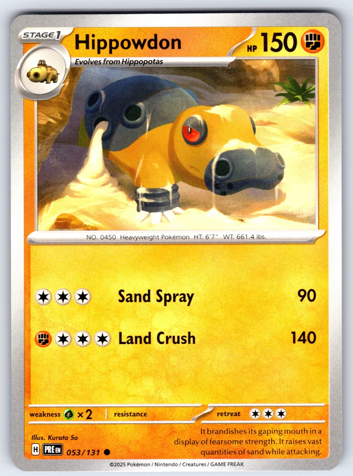 Hippowdon Common SV: Prismatic Evolutions 053/131 NM 2025