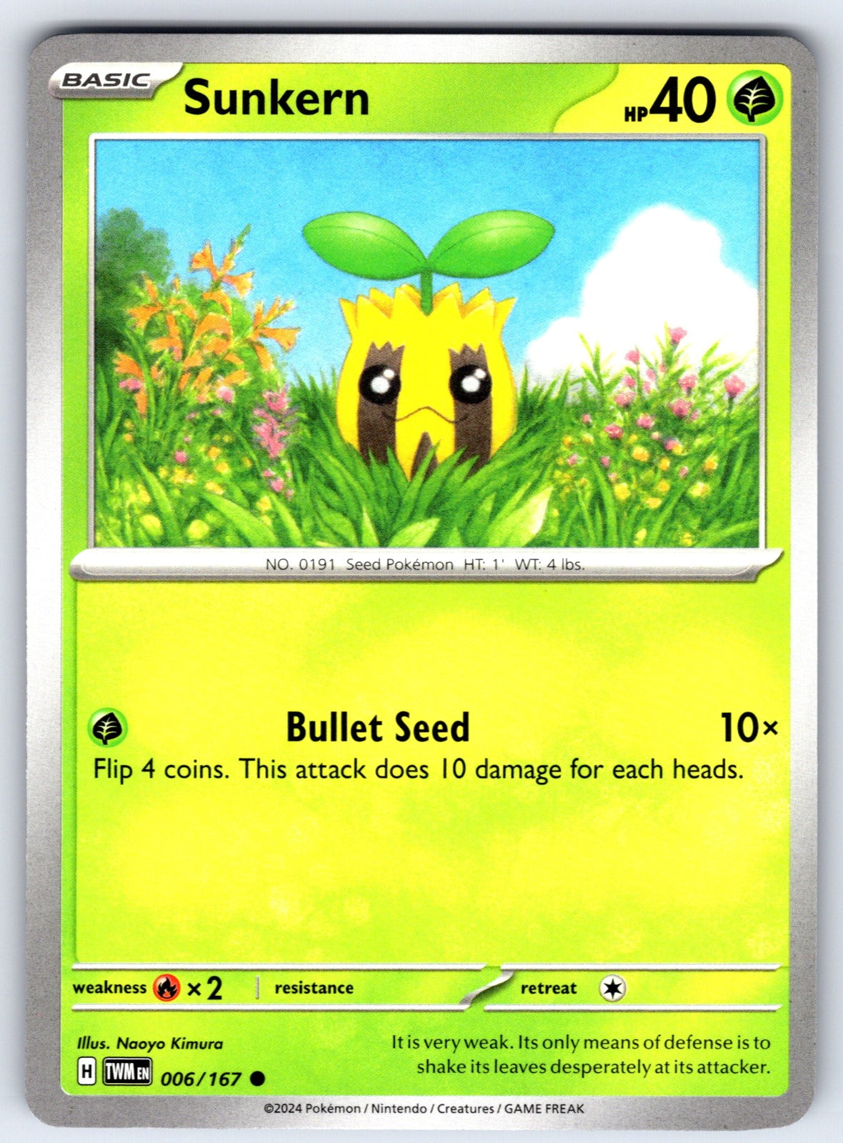 Sunkern Common SV06: Twilight Masquerade 006/167 NM 2024