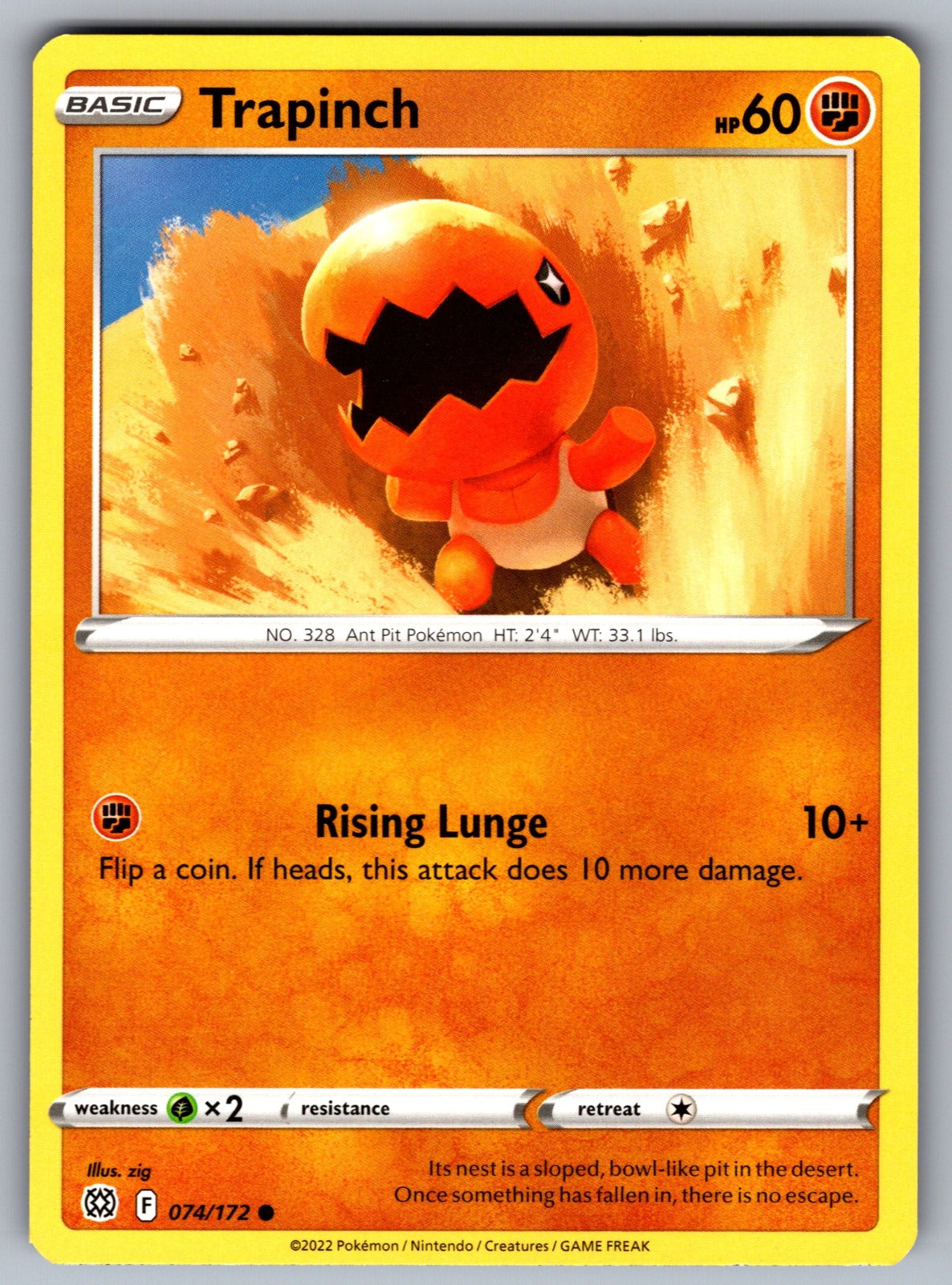 Trapinch Common SWSH09: Brilliant Stars 074/172 NM 2022