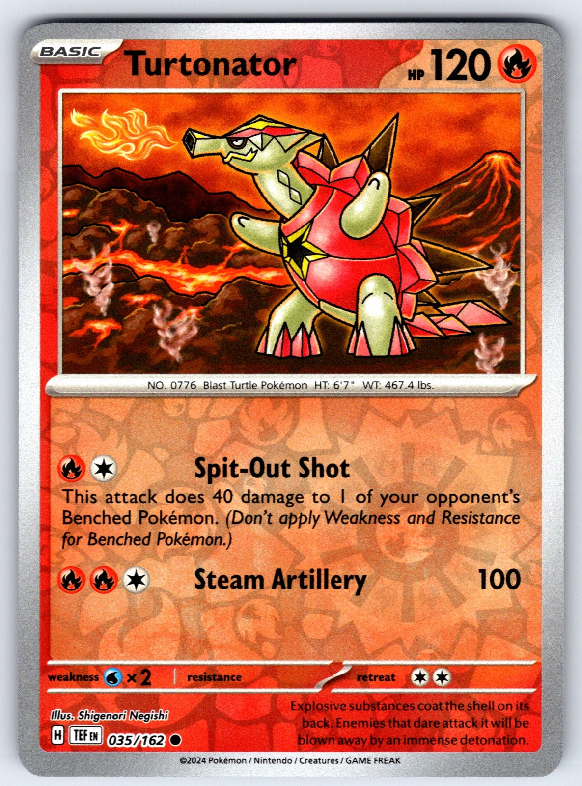 Turtonator Reverse Holo Common SV05: Temporal Forces 035/162 NM 2024
