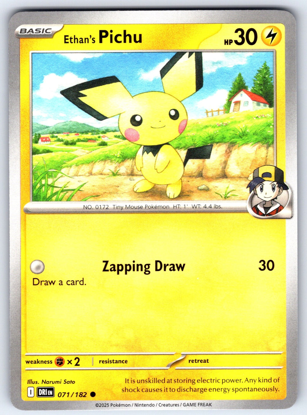 Ethan's Pichu Common SV10: Destined Rivals 071/182 NM 2025