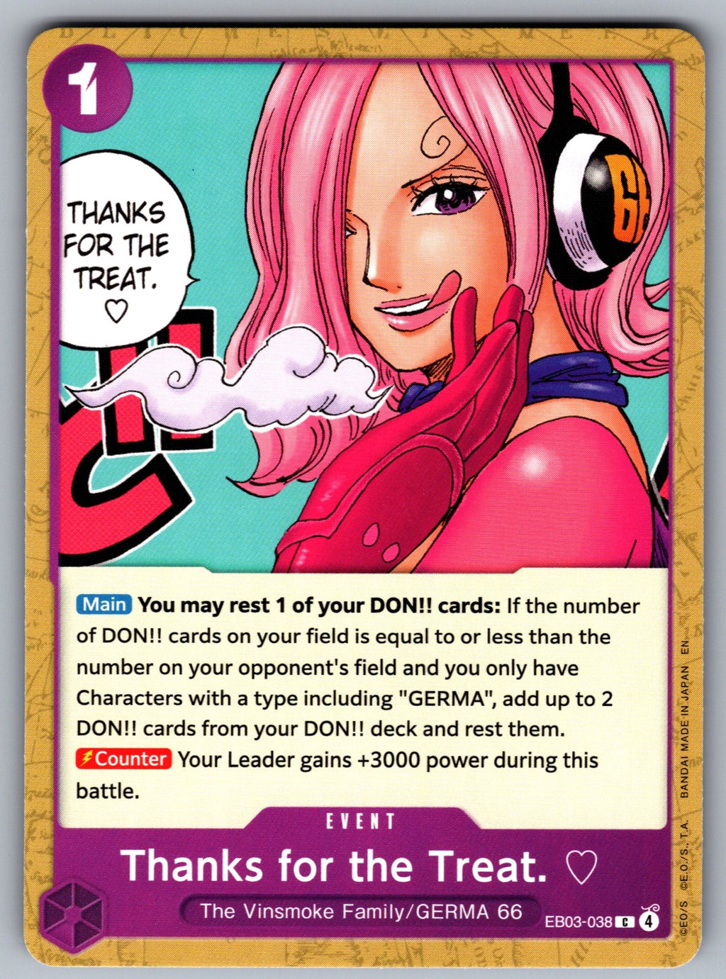 Thanks for the Treat. C Extra Booster: One Piece Heroines Edition EB03-038 NM 20