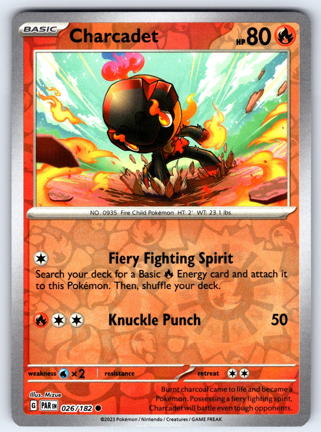 Charcadet Reverse Holo Common SV04: Paradox Rift 026/182 NM 2023