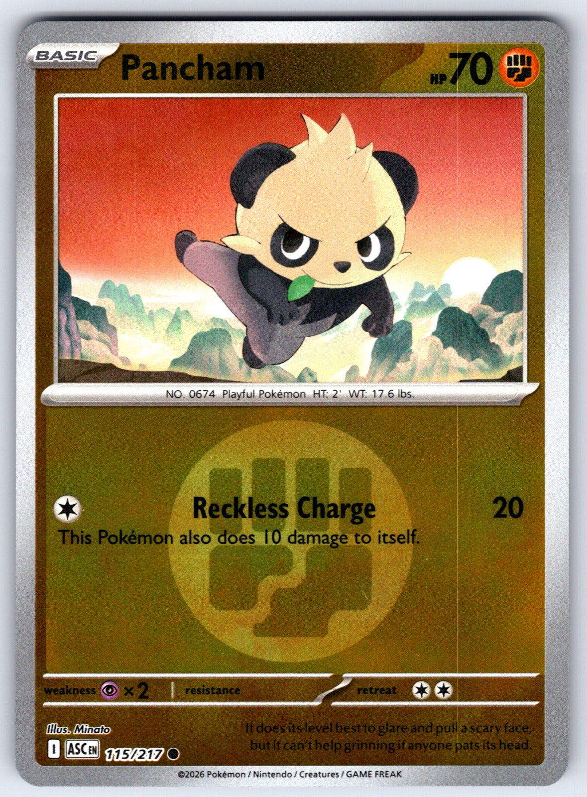 Pancham Reverse Holo Common ME: Ascended Heroes 115/217 NM 2026