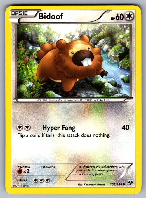 Bidoof Common XY Base Set 106/146 LP 2014