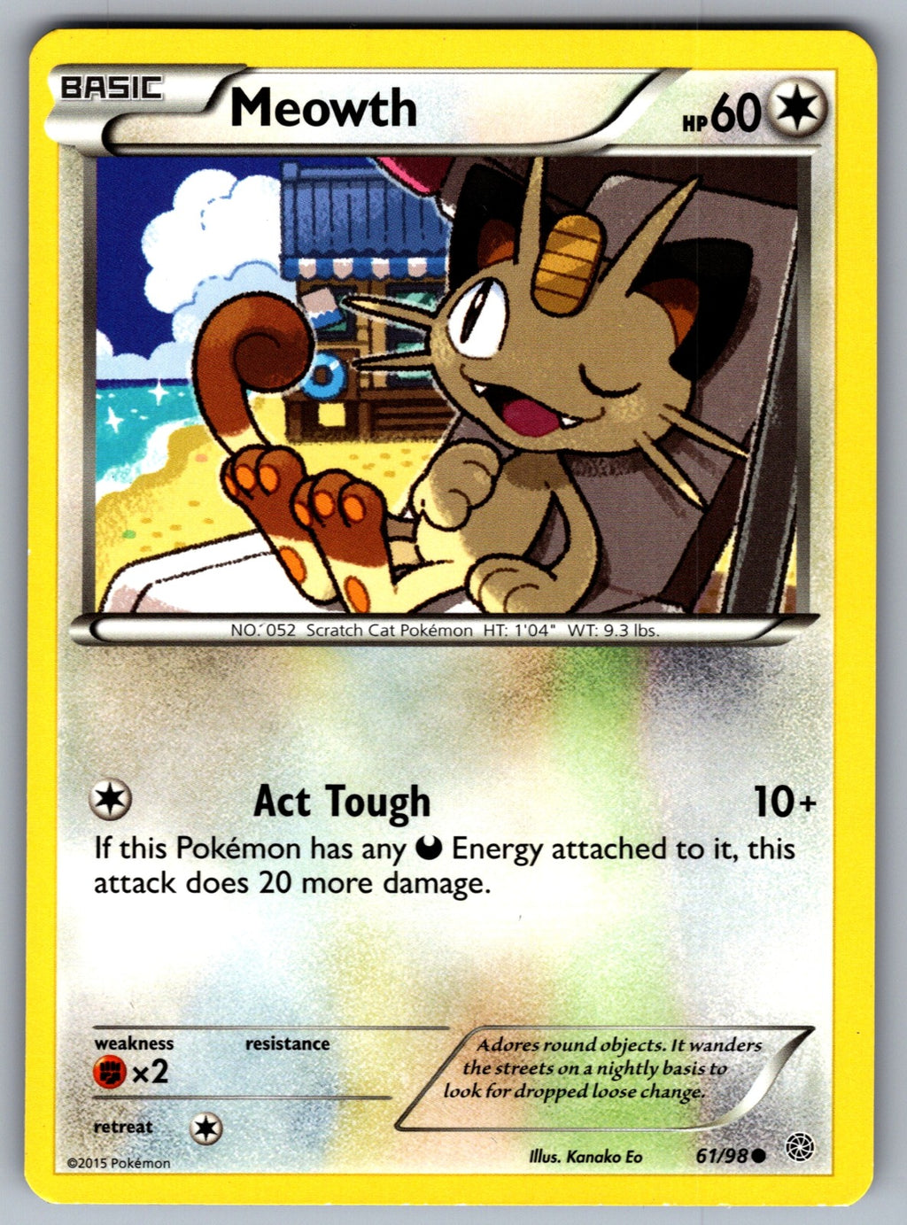 Meowth Common XY - Ancient Origins 61/98 LP 2015